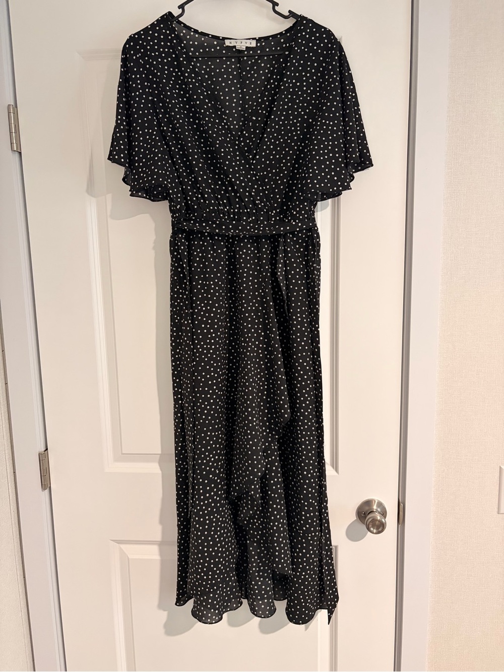Black Polka Dot Maxi Dress